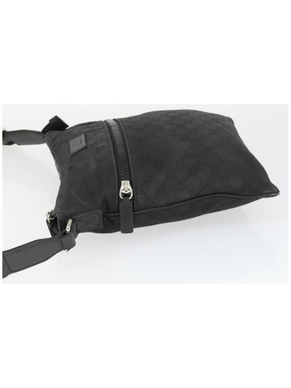 Authentic GUCCI GG Canvas Shoulder Bag Nylon Black Silver 449184 - Picture 12 of 16